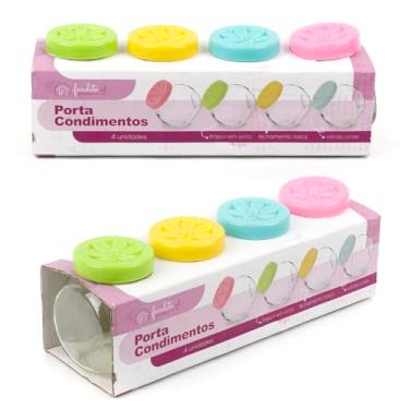 Imagem de PORTA TEMPEROS 4PCS VIDRO/PLAST 180ML