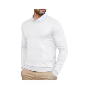 Imagem de Suéter Masculino Slim Fit Leve Com Gola Redonda Moda Casual De Outono 