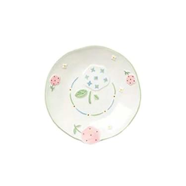 Imagem de Cheio de estrelas cerâmica pintada à mão tigela de arroz flores ouvido doméstico sopa arroz talheres - prato de renda de 21,8 cm