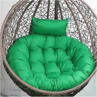 Imagem de Almofada para cadeira suspensa em formato de ovo, almofada redonda para cadeira de balanço com encosto de cabeça removível, 89 x 89 cm (35 x 35 polegadas).