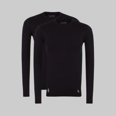 Imagem de Kit 2 Camisetas Lupo Térmica Masculina Underwear Warm 70661-001, Preto