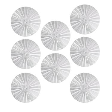 Imagem de Lugar Americano Redondo PVC Mesa Posta 38cm Resistente 8 Unidades Prata