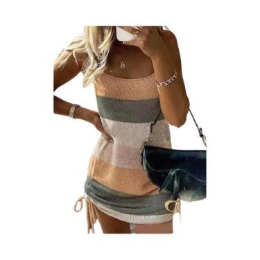 Imagem de Vestido Mini De Verão Sem Mangas Com Alças Finas Para Mulheres, Vestid