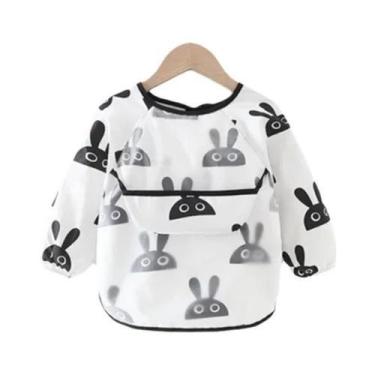 Imagem de Babador Colorido E Divertido À Prova d'Água De Manga Longa Para Bebês 