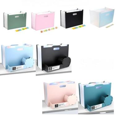 Imagem de Pasta Sanfonada A4 com Alça, Grande Capacidade, 13 ou 24 Divisórias, Organização de Documentos, Escritório, Escola, Arquivos, Polipropileno Resistente (ALEATÓRIO,13 DIVISÓRIAS)