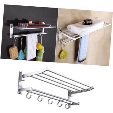 Imagem de 3FLQOOPP Suporte de toalha para banheiro toalheiro dobrável de parede para banheiro suporte de toalha de cozinha suporte de toalha de papel suporte de parede toalheiro de banheiro prateleira esponja