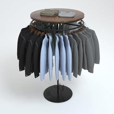 Imagem de Rack de roupas redondo em espiral, rack moderno de exibição de varejo para camisa rack de cachimbo boutique cabideiro, suporte para pendurar no chão independente e resistente Co (tamanho: diâmetro 70