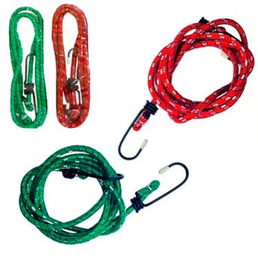 Imagem de Kit com 2 Cordas Elástica Extensor De 92 A 122cm Corda para Bagageiro Carga Moto Bike Bicicleta Caçamba