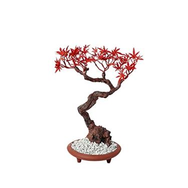 Imagem de SLGGPJBU Plantas Artificiais Decoração de Plantas Falsas Simulação Pinheiro Bem-vindo Pinheiro Bonsai Planta Verde Artificial Planta Vaso Exposição Hall Sala de Estar Hotel Zen Decoração Bonsai