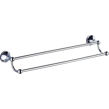 Imagem de 3FLQOOPP Barra de toalha de banho toalheiro duplo dourado barra de toalhas antigas preta, bronze latão cromado suporte de toalha branco para cozinha, banheiro, hotel, toalha de banheiro