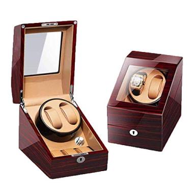 Imagem de HHHJQFAAT Caixa automática de relógio mecânico, caixa para armazenamento de 2 rotações e caixa de exibição de 3 bits de armazenamento de relógio, 5 modos de rotação, motor silencioso, enrolador de