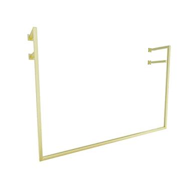Imagem de Trilho de roupas montado na parede, suporte removível para exibição de roupas, rack de secagem de tubo industrial, cabideiro, dourado (100 × 80 cm)