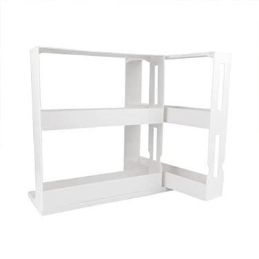 Imagem de Estojo de Armazenamento Condimentos para Cozinha Rotativo Estante Temperos Tipo Push-Pull com Duas Fileiras Prateleiras Acesso Fácil e Economia Espaço Armazenar Múltiplos Tipos