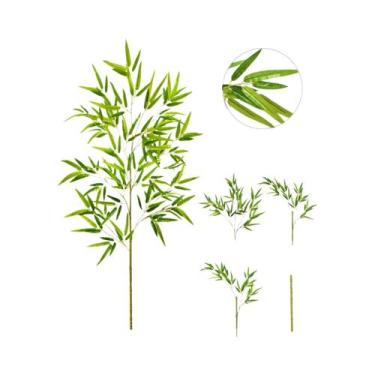 Imagem de Grandes Folhas De Bambu Verde Artificial De 120-240cm, Plantas Falsas 