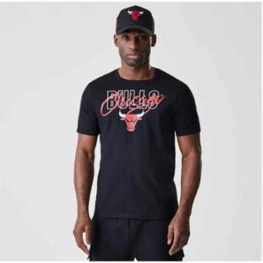 Imagem de Camiseta New Era Regular Chicago Bulls NBA Preto Preto GG-Masculino