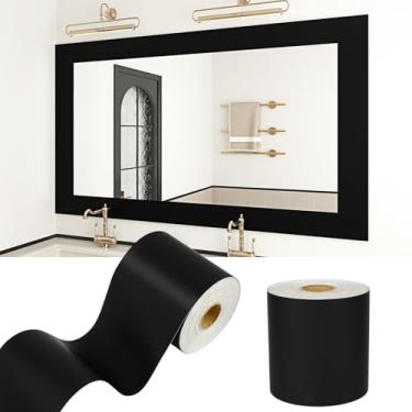 Imagem de WESTICK Papel de parede fosco preto fosco fosco descascar e colar papel de parede preto grosso 10 cm x 1,000 cm