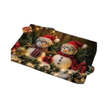 Imagem de Tapete De Natal Vermelho E Verde Papai Noel Hohohoho Para Decoração De