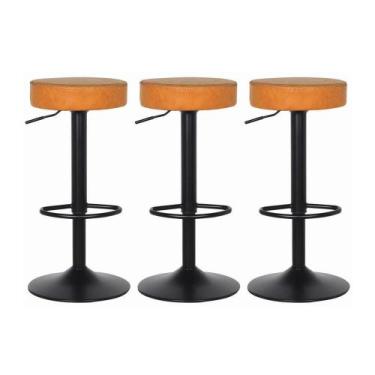 Imagem de Kit 3 Banqueta Alta Para Bar Bistro Bancada Balcão Cozinha Viena Girat