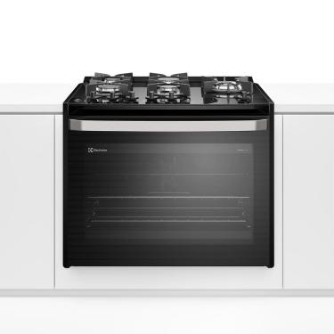 Imagem de Fogão de Embutir 5 bocas Electrolux Preto Experience com  Mesa de Vidro, Grill e PerfectCook360 (FE5EB)