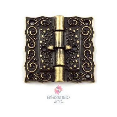 Imagem de 4 unidades Dobradiça Quadrada - Artesanato & Co., Ouro Velho