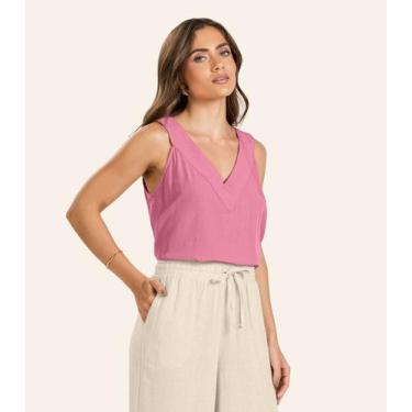 Imagem de Regata Viscose Slub Feminina Endless Rosa, GG, Rosa