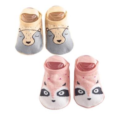Imagem de Kit 2 Meias Sapatilhas Antiderrapante Pietra Baby Infantil Unissex Alg