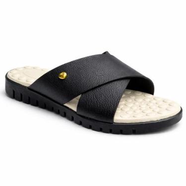 Imagem de Chinelo Feminino Rasteira Anatômico AntStress Massageador Macio Confor