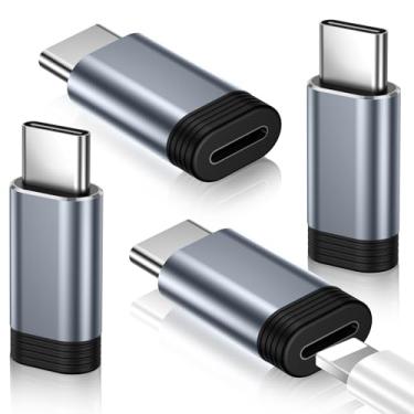 Imagem de Temdan Pacote com 4 adaptadores Lightning para USB C para iPhone 15/16/16 Pro/16 Pro Max/16 Plus, Samsung S25, iPad Air, carregamento rápido e transferência de dados, cabo conector de carregador USB C