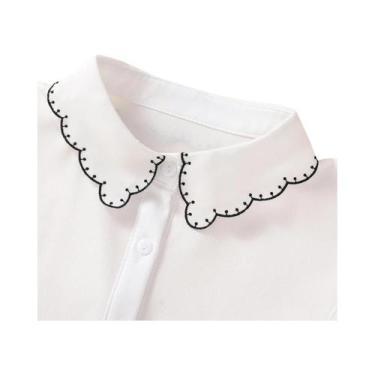 Imagem de Colarinho Falso Decorativo Bordado Versátil Para Mulheres, Camisa Exqu