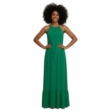 Imagem de Vestido Longo Frente Única Casamentos Festas - CCS MANIA, P, Verde