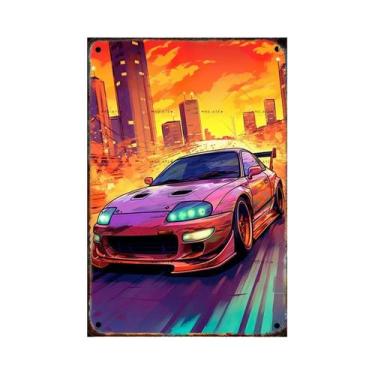 Imagem de Placa De Metal Vintage Com Tema De Carro Lendário, Arte Em Ferro Para 