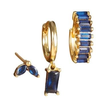 Imagem de Conjunto De Brincos De Argola Femininos Em Aço Inoxidável Com 3 Peças: