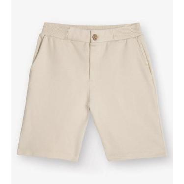 Imagem de Bermuda Moletom Sarjado Menino Trick Nick Bege, 12, Bege