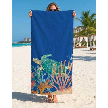 Imagem de Toalha Banho E Praia Oceano Vida Marinha Premium 70x140 Cm - Use Thuco