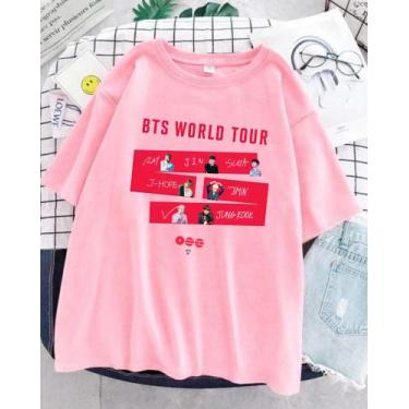 Imagem de Camiseta BTS World Tour 2026 Aesthetic Unissex - Sneko Store, Rosa cla