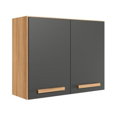 Imagem de Armário Aereo 2 Portas 80cm Intenza - Ssx Multicoisas Carvalho Nature-chumbo