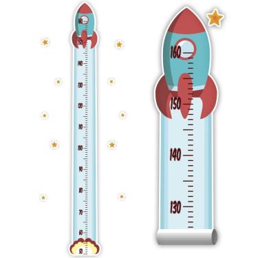 Imagem de Adesivo Parede Régua Crescimento Foguete Exploração Estrelas