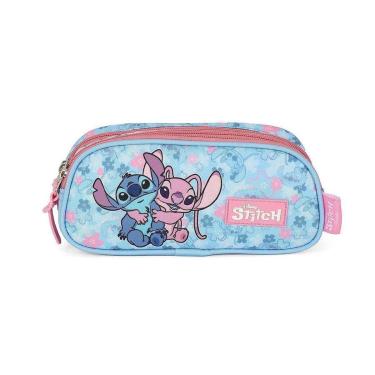Imagem de Estojo Escolar Triplo Luxcel Stitch Angel Abraço Rosa-Feminino