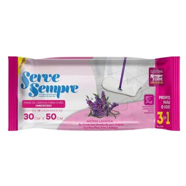 Imagem de Pano De Limpeza Umedecido Microfibra Chão Aroma Lavanda AJJ-01