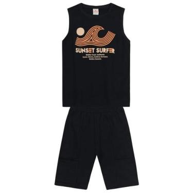 Imagem de Conjunto infantil menino de surf Brandili, 8, Preto