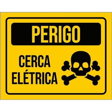 Imagem de Kit 10 Placa Acm De Aviso Perigo Cerca Elétrica 18X23