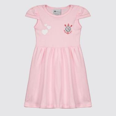 Imagem de Vestido Corinthians Infantil Rosa - Torcida Baby, 4 ANOS