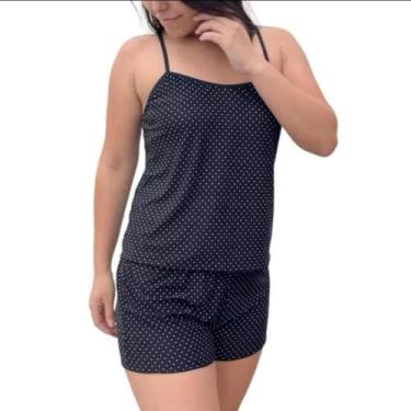 Imagem de Pijama Feminino Baby Doll Short Doll Estampado Roupa de Dormir Confort