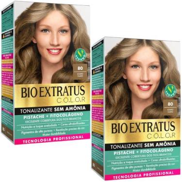 Imagem de Kit 2 Tonalizante Bio Extratus 80 Louro Claro Tecnologia Profissional 