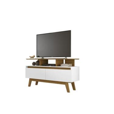 Imagem de Rack Rubi 1.2 Cinamomo/Branco - Móveis Bechara