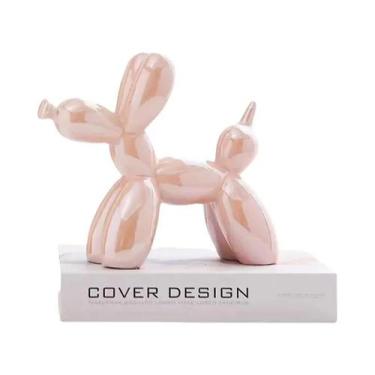 Imagem de Escultura De Cão Balão Em Cerâmica Mini 11cm, Decoração Abstrata Para 