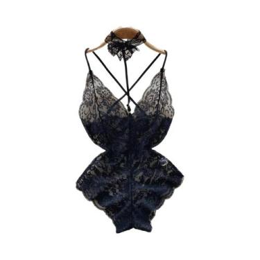 Imagem de Vestido De Noite Sem Mangas Em Renda Floral Para Mulheres, Com Tanga, 