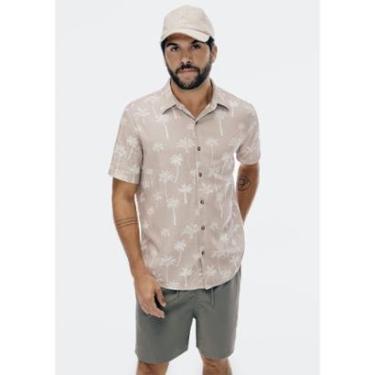 Imagem de Camisa Masculina Manga Curta Estampada Em Linho-Masculino