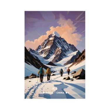 Imagem de Pintura Em Tela De Aventura Na Montanha Do Himalaia, Nepal, Índia, Art