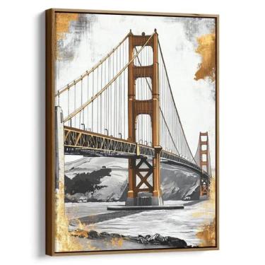 Imagem de Quadro Dourado Portal de Conexões Sobre o Mar - Mioquadros, 120x80 cm,